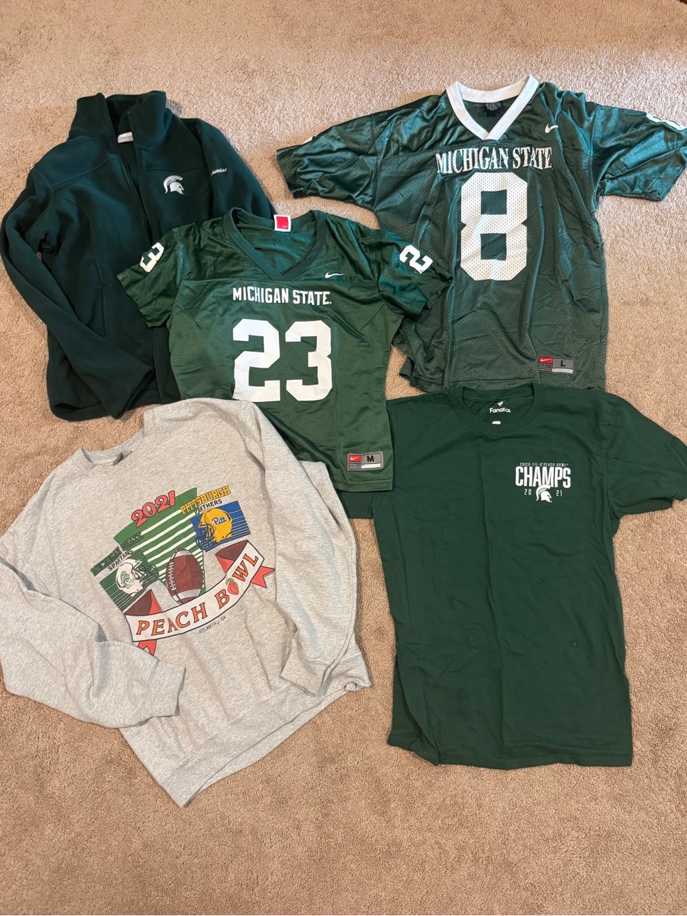 Michigan State MSU Football Jersey & Apparel Bundle